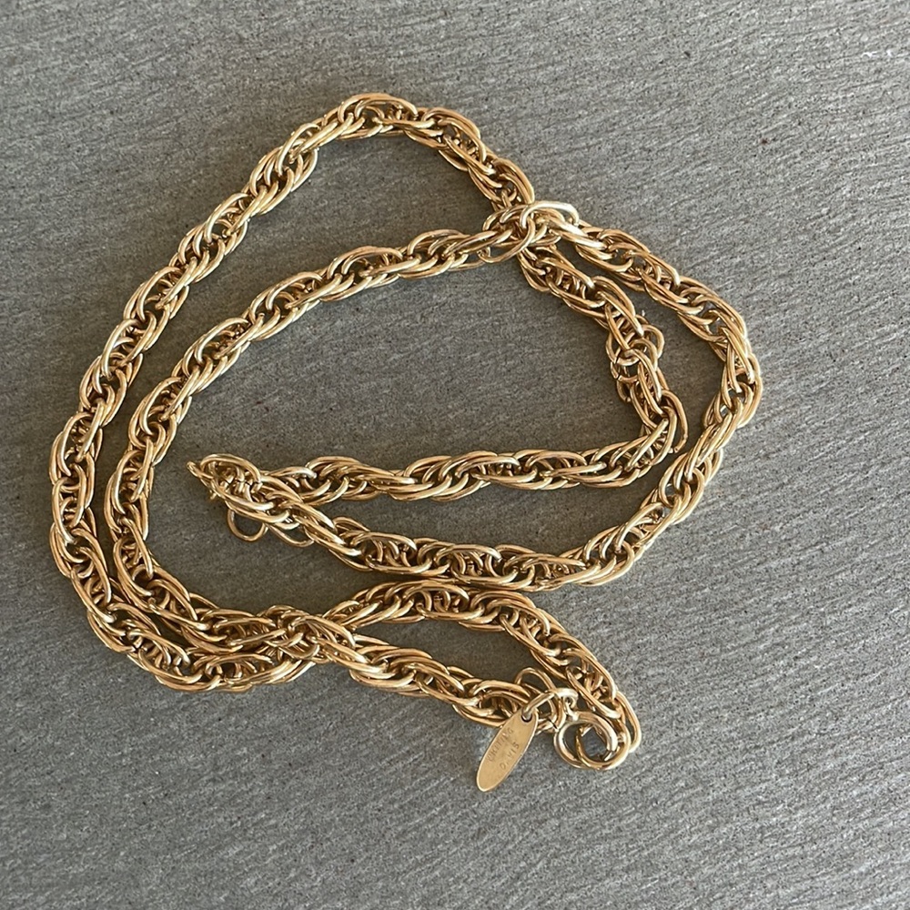 Whiting and Davis gold chain necklace, Vintage - Picture 2 of 5